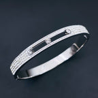 Dancing Zircons 18K Gold Stainless Steel Openable Kada Bangle Bulk