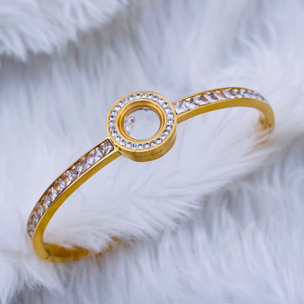Dancing In Space Gold Stainless Steel Openable Kada Bangle Bulk