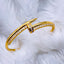 Nail Screw Cubic Zirconia 18K Gold Openable Kada bangle for Women