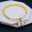 Evil Eye Pearl Beads Crystal Copper 18K Gold Bracelet For Women Bulk