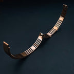Filigree Stainless Steel CZ Rose Gold Openable Bangle Kada Bulk