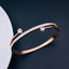 Solitaire CZ 18K Rose Gold Stainless Steel Openable Kada Bangle Bulk