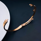 Solitaire CZ 18K Rose Gold Stainless Steel Openable Kada Bangle Bulk