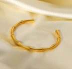 Bamboo 18K Gold Stainless Steel Kada Cuff Bangle For Women Bulk