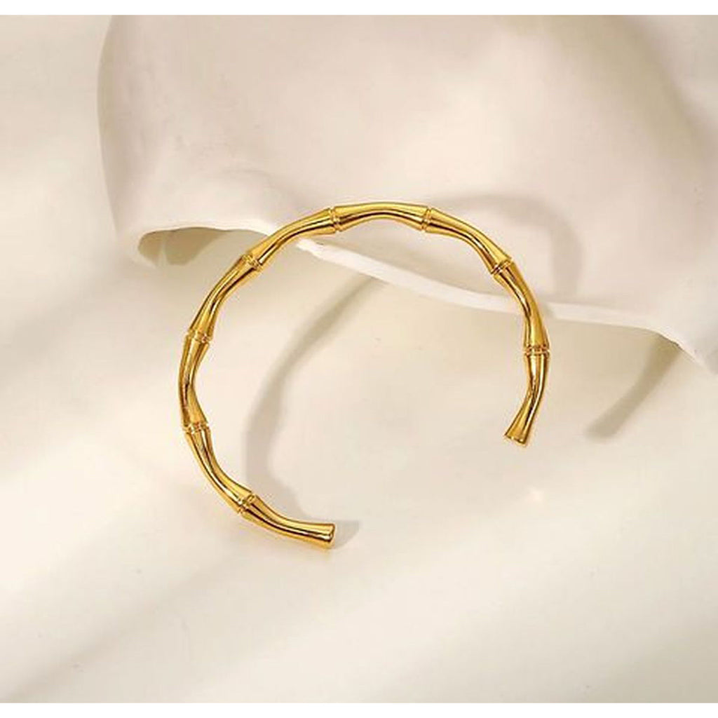 Bamboo 18K Gold Stainless Steel Kada Cuff Bangle For Women Bulk
