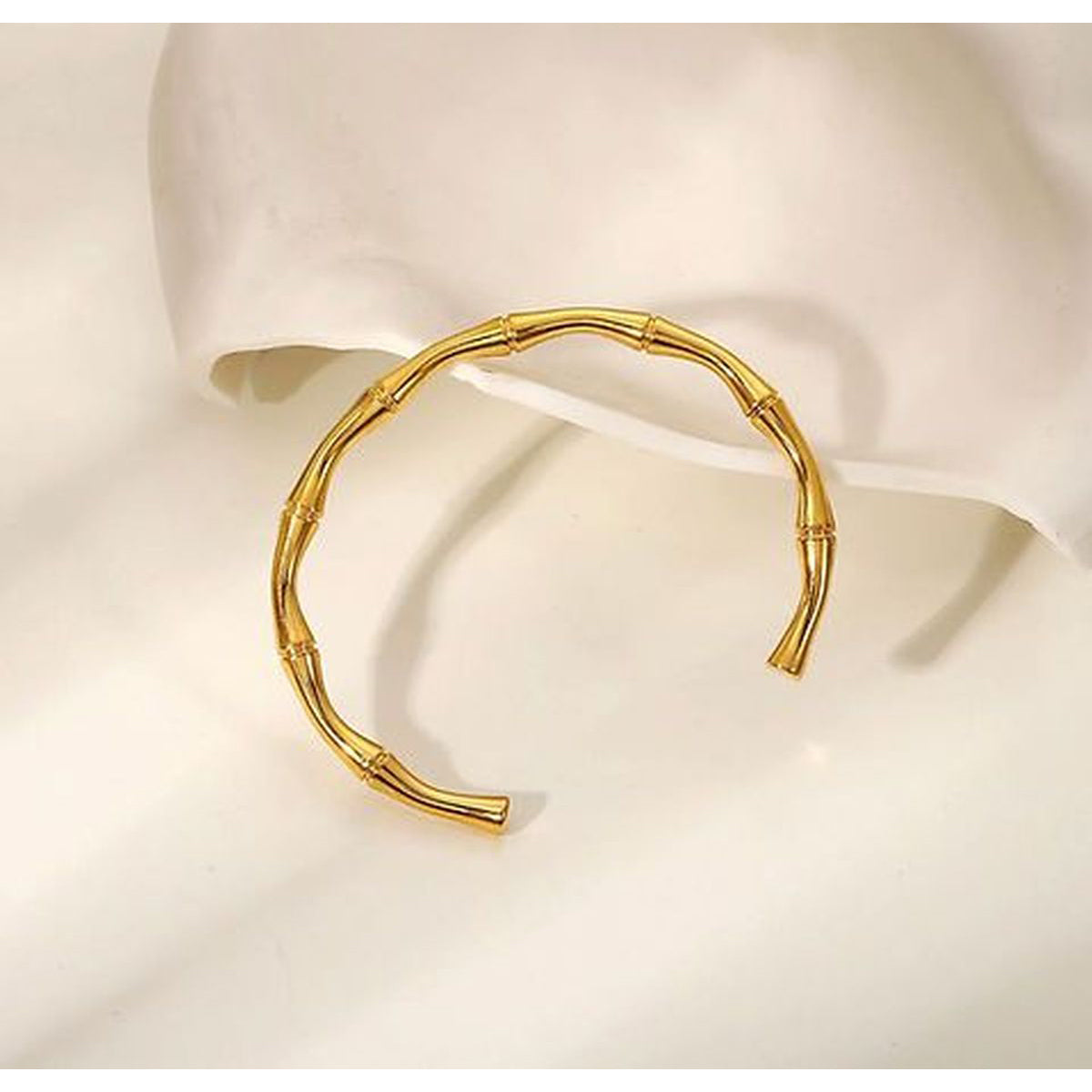 Bamboo 18K Gold Stainless Steel Kada Cuff Bangle For Women Bulk