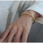 Bamboo 18K Gold Stainless Steel Kada Cuff Bangle For Women Bulk