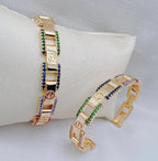 Screw Rainbow Multi Color 18K Gold Copper Bangle Cuff Kada Women Bulk