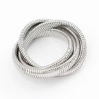 Triple Layer Wrap Around Snake 18k Gold Stainless Steel Stretchable Bracelet for Women