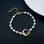 Butterfly Crescent Moon CZ 18K Gold Pearl Bracelet Bulk