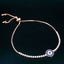Blue Evil Eye 18K Rose Gold CZ Adjustable Slider Bracelet Bulk