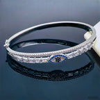 Evil Eye Cubic Zirconia Silver Copper Openable Kada Bangle Women Bulk