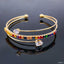 Rainbow Multi Color Drop Cubic Zirconia Cuff Kada Bracelet Women Bulk