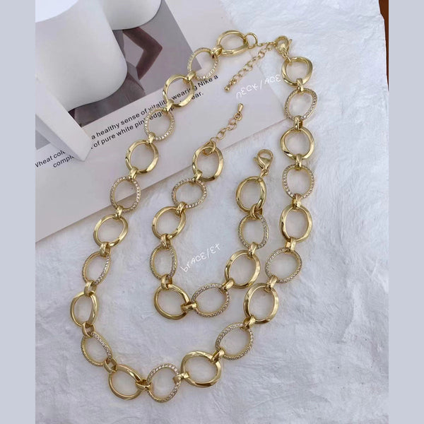 Chunky Oval 18K Gold Cubic Zirconia Copper Link Bracelet Women Bulk Secondary image