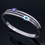 Enamel Evil Eye Silver Stainless Steel Openable Kada Bracelet Bulk