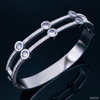Solitaire Eternity Silver Stainless Steel Openable Kada Bracelet Bulk