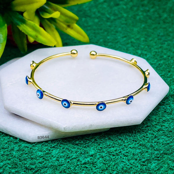 Nine Evil Eye 18K Gold Anti Tarnish Gold Cuff Kada Bangle Bulk Main image