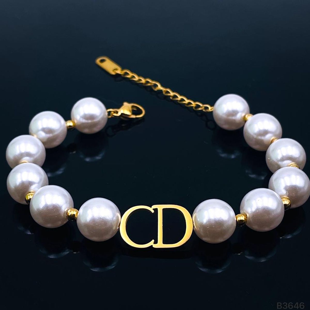 Cd Pearl 18K Gold Stainless Steel Bracelet For Women Bulk