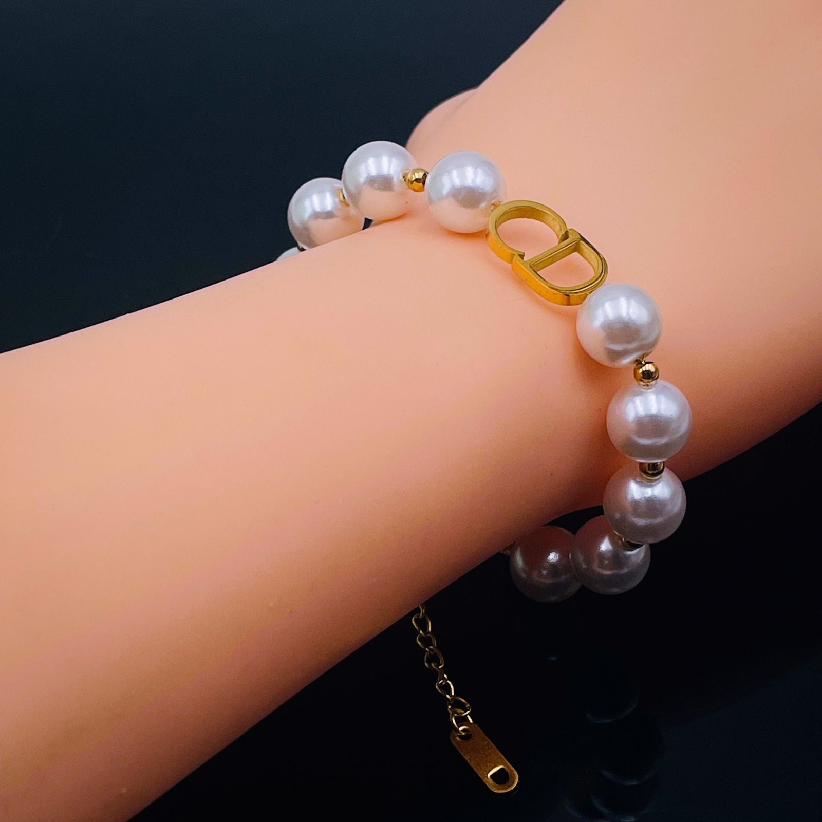 Cd Pearl 18K Gold Stainless Steel Bracelet For Women Bulk