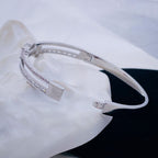 Dual Layer Baguette CZ 18K Gold Openable Kada Bracelet Bulk
