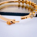 Clover Mother Of Pearl 18K Rose Gold Openable Kada Bracelet Women Bulk