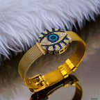 Evil Eye Medallion Rose Gold Adjustable Mesh Watch Strap Bracelet Bulk