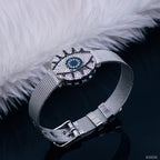 Evil Eye Medallion Rose Gold Adjustable Mesh Watch Strap Bracelet Bulk