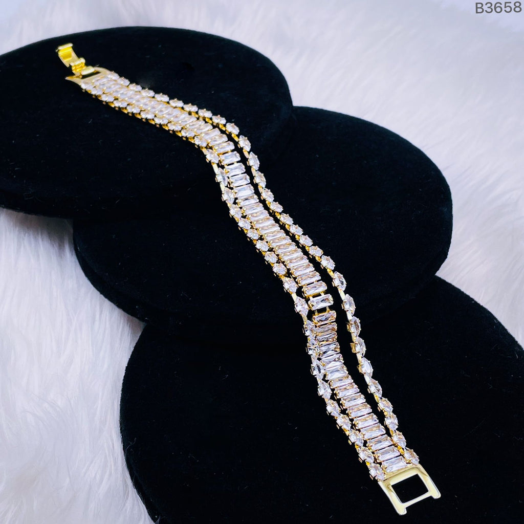 Baguette Marquise CZ 18K Gold Tennis Solitaire Bracelet Bulk