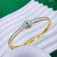 Mother Of Pearl Evil Eye Baguette CZ Gold Openable Kada Bracelet Bulk