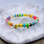 Fibo Beads 18K Gold Stretchable Elastic Bracelet For Women Bulk