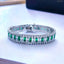 Green Emerald Baguette Cubic Zirconia Silver Tennis Bracelet Bulk