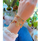 Lock Heart Love Key Charms 18K Gold Cuff Kada For Women Bulk