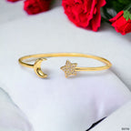 Star Moon Cubic Zirconia 18K Gold Anti Tarnish Cuff Bracelet Bulk