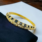 Emerald Multi Square CZ 18K Anti Tarnish Gold Openable Kada Bulk