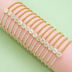 Alphabets Letter Moon Handcrafted White Thread Gold Bracelet Bulk