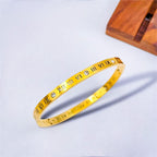 Roman Number 18K Gold Anti Tarnish Stainless Steel Openable Kada Bulk