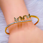 Triple Butterfly Gold Anti Tarnish Stainless Steel Openable Kada Bulk