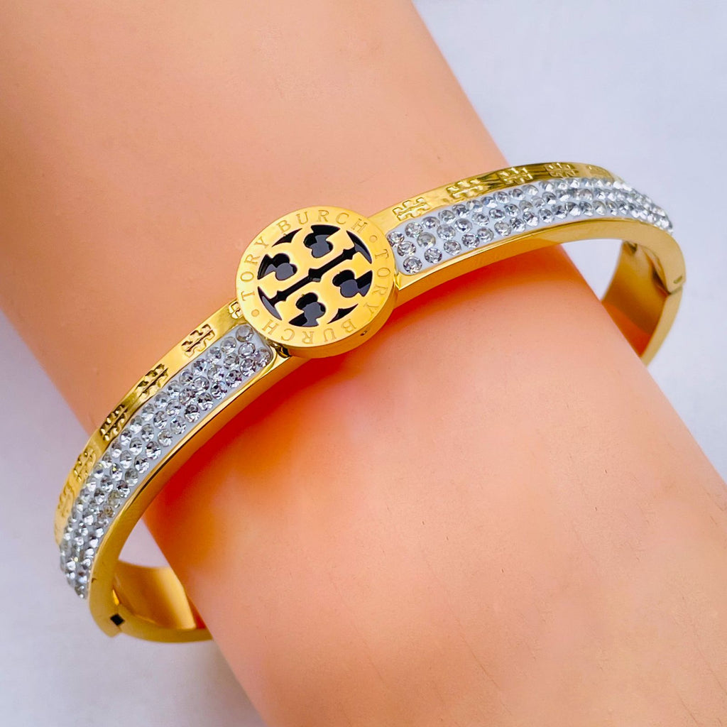 Broad Tony CZ Gold Anti Tarnish Stainless Steel Openable Kada Bulk