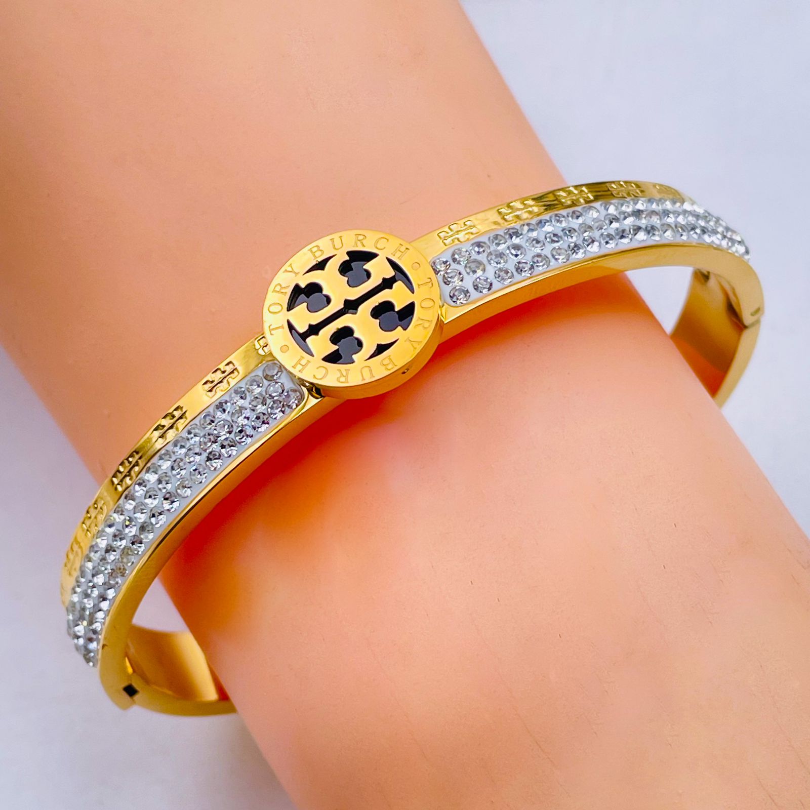 Broad Tony CZ Gold Anti Tarnish Stainless Steel Openable Kada Bulk