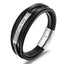 Multi-Layer Black Silver Leather Customized Personalised Laser Engraved Wrist Wrap Band Strand Id Bracelet For Men