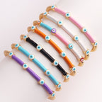 Evil Eye Black Enamel 18K Gold Anti Tarnish Cuff Kada Bangle Bulk