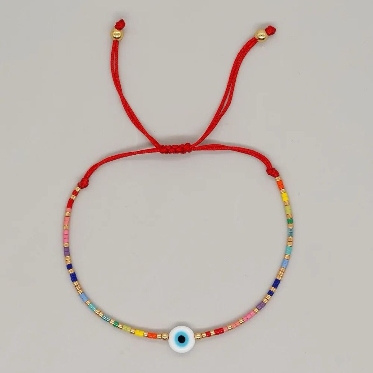Evil Eye Handcrafted Neon Beads Multi Strand Thread Bracelet Bulk
