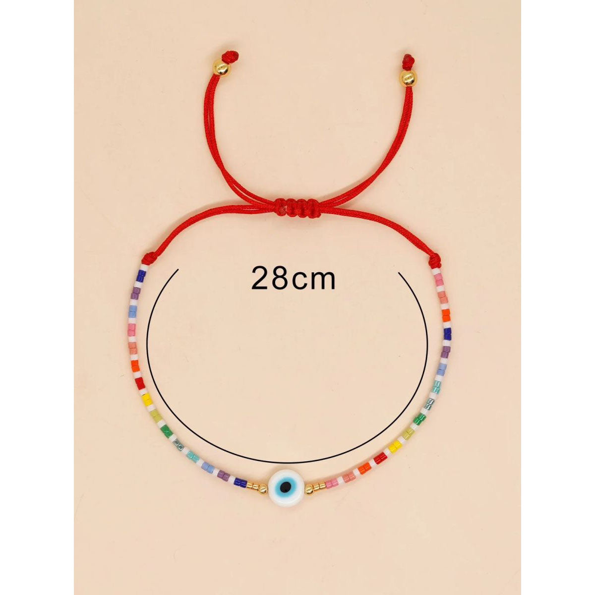 Evil Eye Handcrafted Neon Beads Multi Strand Thread Bracelet Bulk