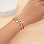 Evil Eye Handcrafted Neon Beads Multi Strand Thread Bracelet Bulk