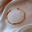 Bamboo Glossy 18K Rose Gold Anti Tarnish Stainless Steel Cuff Kada Bangle Bracelet for Women