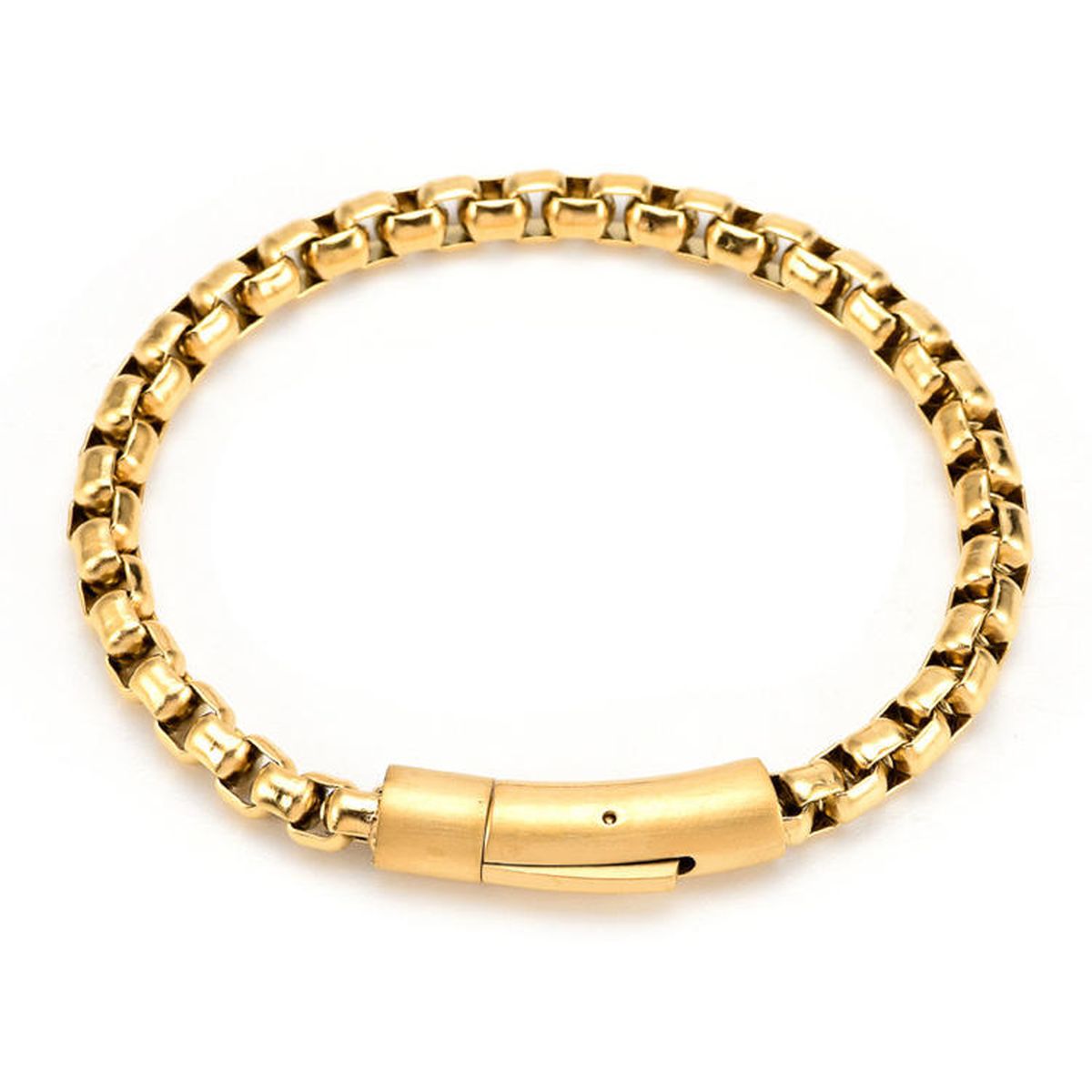 Popcorn Black 316L Stainless Steel Magnetic Clasp Bracelet Men Bulk
