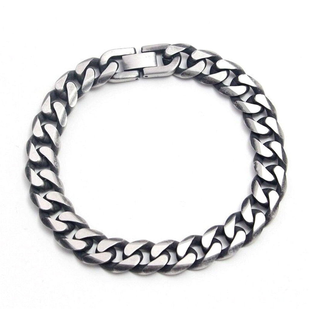 Gun Metal Brush Finish 316L Stainless Steel Curb Chain Bracelet Bulk