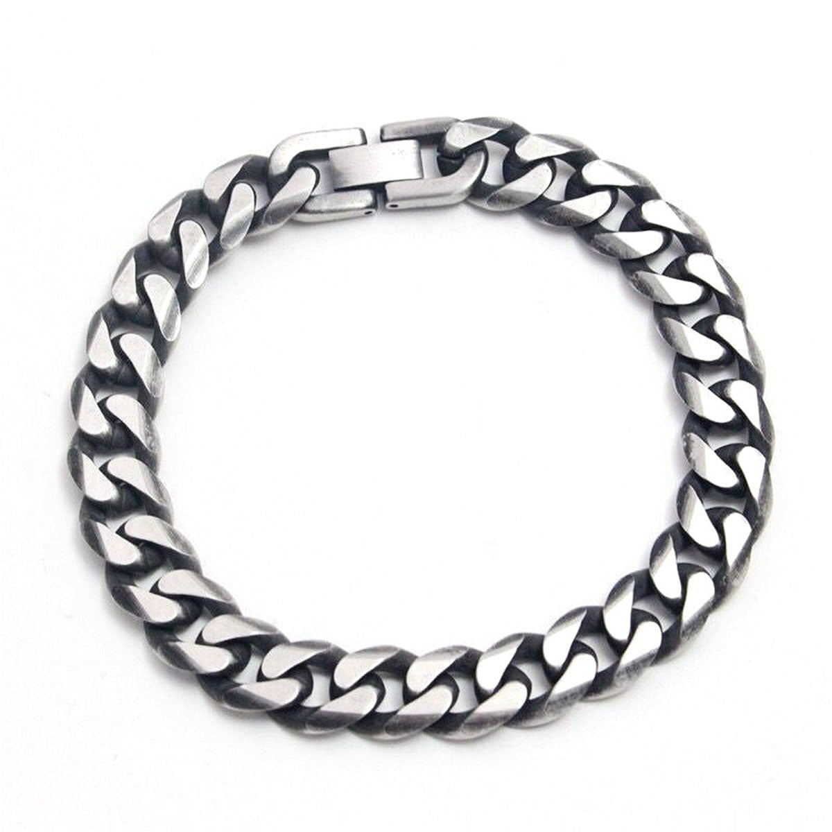 Gun Metal Brush Finish 316L Stainless Steel Curb Chain Bracelet Bulk
