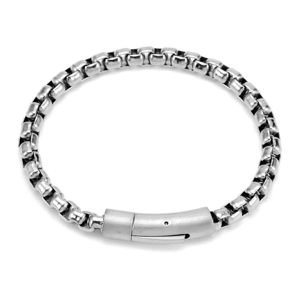 Popcorn Black 316L Stainless Steel Magnetic Clasp Bracelet Men Bulk