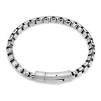 Popcorn Black 316L Stainless Steel Magnetic Clasp Bracelet Men Bulk